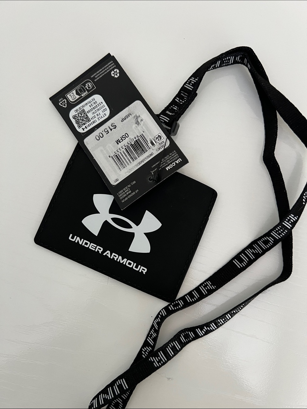 Under Armour Black Lanyard with Multicolor ID Window